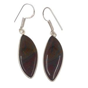 Handmade 925 Sterling Silver Natural Stone Dangling Earrings